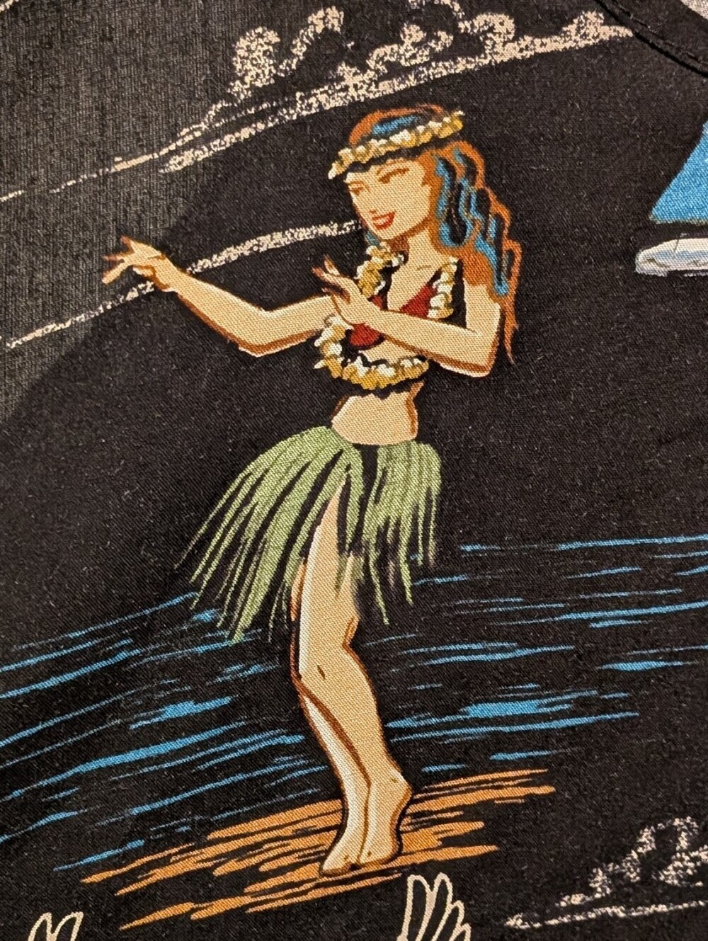 EUC Harley Davidson S Hawaii Exclusive Hula Racer Back Tank Black Aloha Wear - Picture 3 of 7
